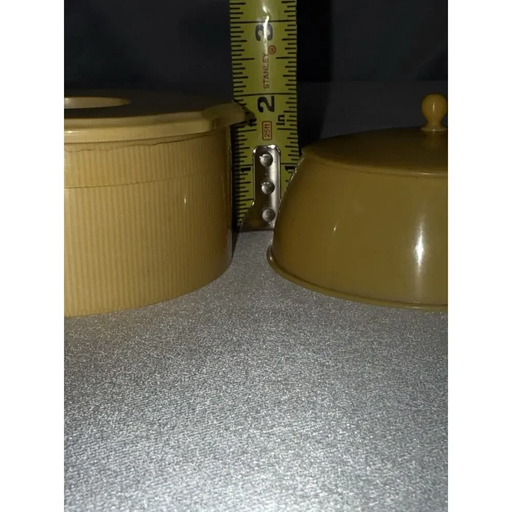 Antique DuBarry Ivory Pyralin Celluloid Hair Receiver Jar And Powder Box French